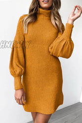 Hnewly - O Neck Autumn Sexy Dress(3 Colors) S / Yellow Dress